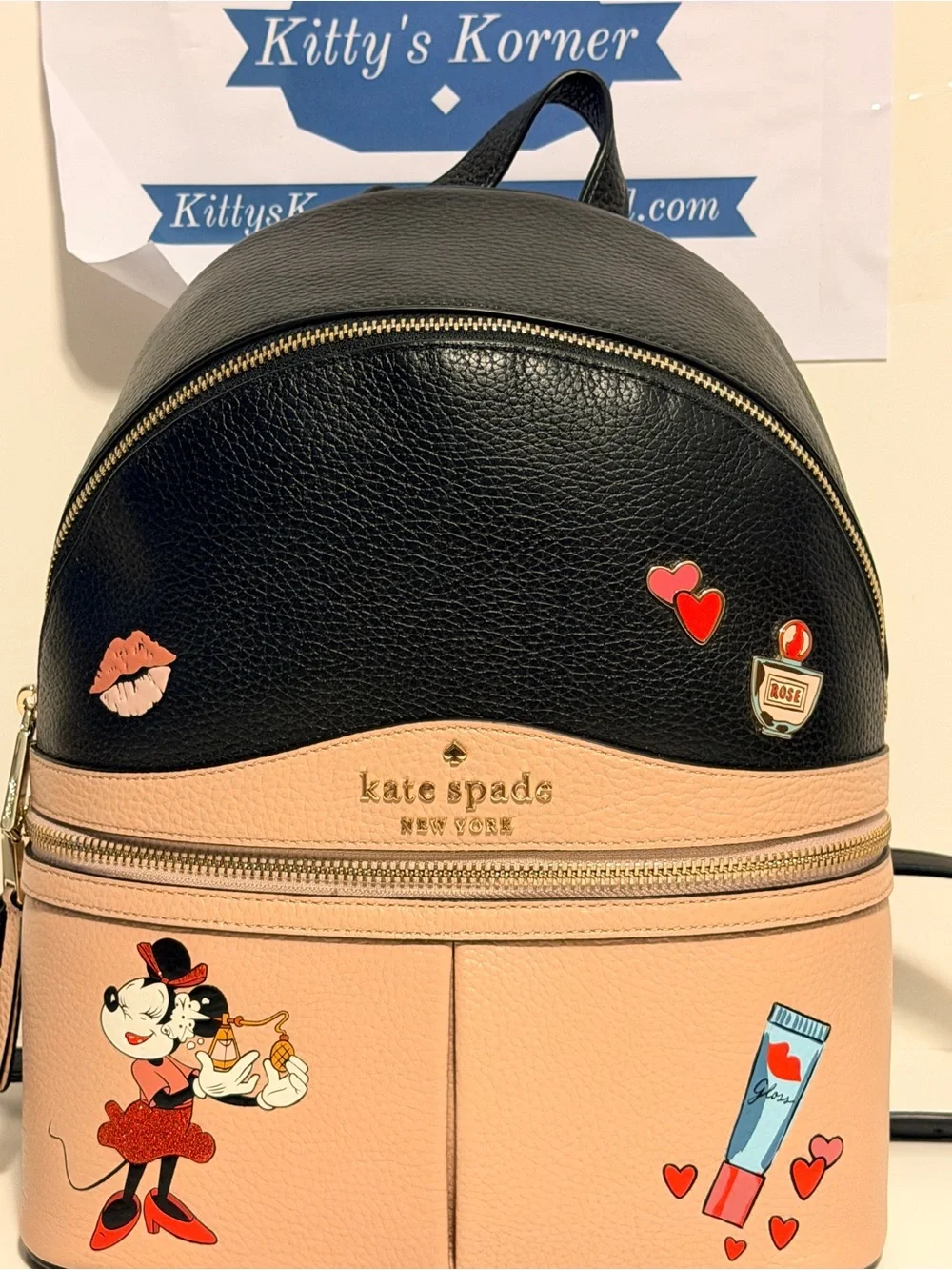 NWT Limited Edition Kate Spade X Disney Minnie Mouse Backpack Pink-Black Color